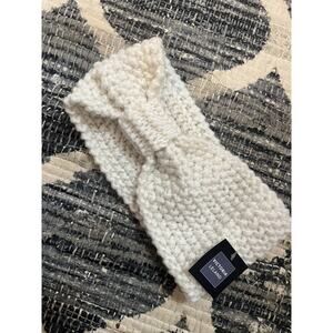 NEW! Victoria Leland Bone Off White Bow Ear Warmer Thick Knit Headband Headwrap